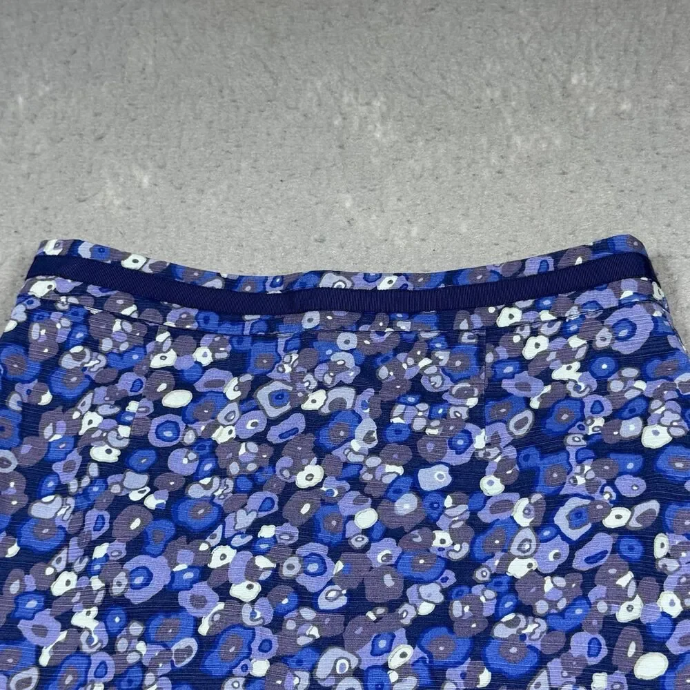 Boden Floral Pencil Skirt Women’s 6L Blue White Floral Cotton Blend Knee Length